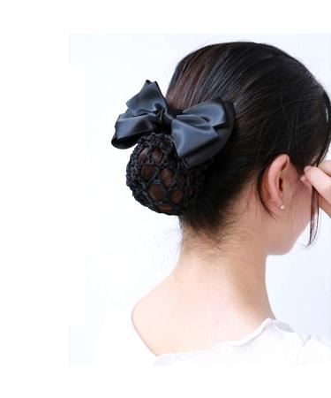 MOTZU 9-Piece Bowknot Hair Clip Set in Red | Women's Snood Net Barrette Bun Cover with Lace Bow Detail - Buy Online on GoSupps.com