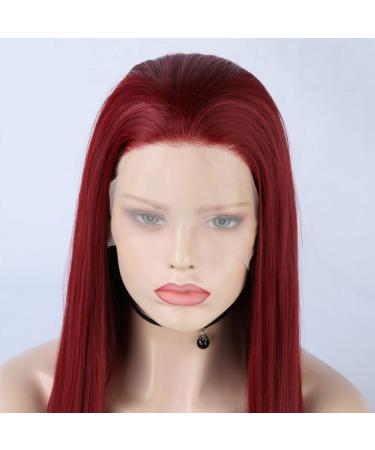 Shop Red Lace Front Wigs | Long Synthetic 150% Density Heat-Resistant 24in Burgundy Lace Wigs - Buy Online on GoSupps.com