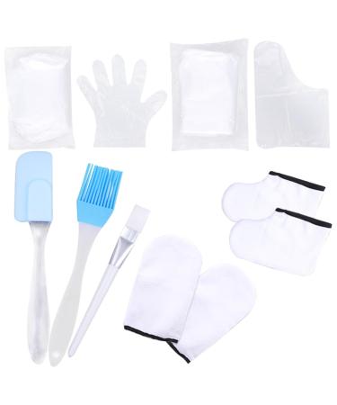 Hemobllo Moufles Hydratants en Coton Blanc pour Soins des Mains Pieds Accessoire Exfoliant Spa la Paraffine 1 Paire pour Bain de Paraffine Soin Anti-Peau S che et Couleur Al atoire