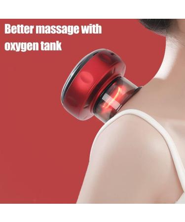 Electric Cupping Therapy Massager - Portable USB Rechargeable & Adjustable Massage Tool in Red - Buy Online on GoSupps.com
