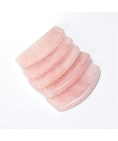 Jade Hair Massager Comb Rose Quartz GuaSha Tool Stone Acupuncture Board Release Head Pressure 1Pcs Rose Red - Buy Online on GoSupps.com