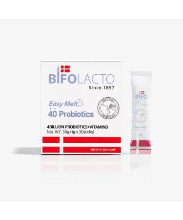 Bifolacto Daily Synbiotics(Probiotics and Prebiotics Mix) for Women Men and Kids 30 Single-Serve Packets Supports Gut Digestive Health with Lactobacillus GG Fortified with Vitamin D