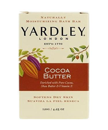 Yardley London Pure Cocoa Butter & Vitamin E Bar Soap 4.25 Ounces /120 G (Pack of 4)
