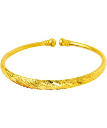 Zerodeko 2 Pcs Cuff Bangle Friend Bracelet Gifts Open Bangle Gold Women Bracelet Open Bracelets Golden Bangle Bracelet Open Gold Cuff Kids Bracelet Golden Bracelet Miss Personality Jewelry 5.8X0.6CMx2pcs As Shownx2pcs - Buy Online on GoSupps.com