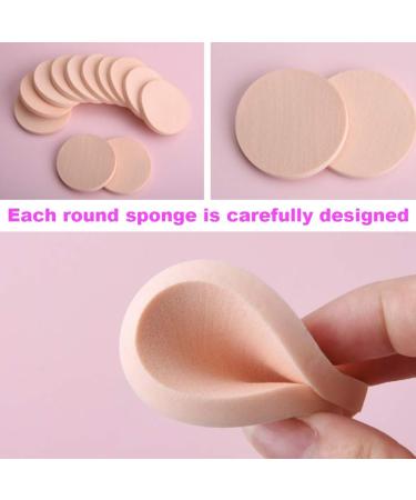 16 Pieces Makeup Sponge Foundation Powder Puff Face Makeup Eye Applicator Wash Cosmetic Round Pads Halloween Cosmetic Tool (Skin Colour) - Buy Online on GoSupps.com