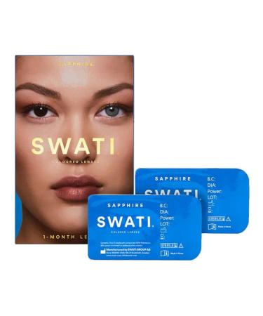 Sapphire (sky blue) - 1 month contact lenses colored - Swati cosmetics naturally looking contact lenses 0.0 diopters 8.7 millimeters 14.20 millimeters 2 - Buy Online on GoSupps.com