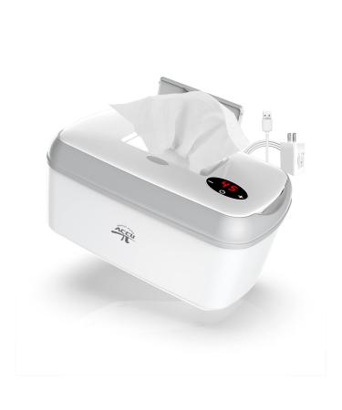 Wipe Warmer Baby Wet Wipes Dispenser : High Capacity LED Display Silent Heating - Wipes Diaper Warmer with Adapter for Baby Infant