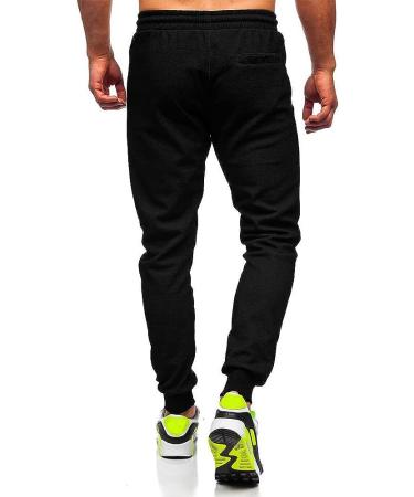 BUXKR Mens Casual Joggers Sweatpants - Black, Size Medium | Ideal for Jogging, Running & Athletic Activities - Buy Online on GoSupps.com