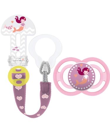 MAM Perfect Day Pacifier Girl Silicone 6+ incl. MAM Clip it! Fashion Pacifier Strap adjustable length washable