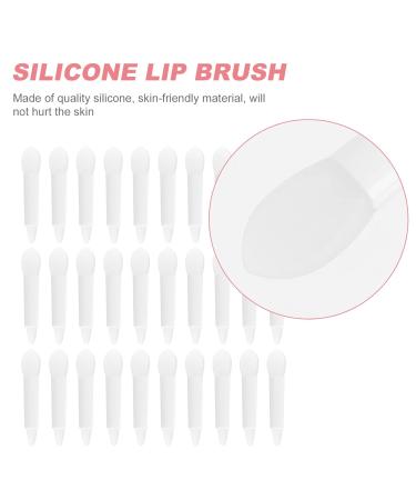 30pcs Disposable Lip Brush Set - Silicone Lipstick Wands & Applicators for Makeup | Portable Beauty Tools | Perfect for Lip Balm & Liner | White 4.5x1cm - Buy Online on GoSupps.com