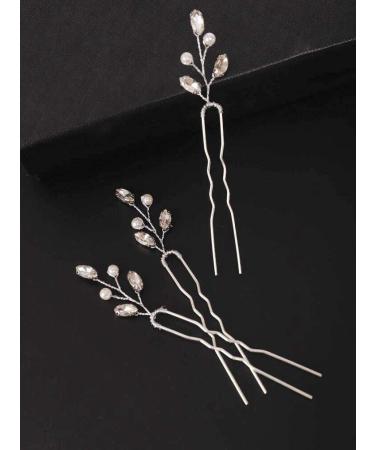 Fxmimior 3 PCS Bridal Vintage Crystal Hair Pins - Wedding Party Hair Accessories (Silver) - Buy Online on GoSupps.com