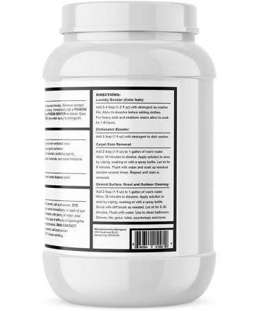 Sodium Percarbonate 99% Purity Oxygen Bleach (9 lbs) - Multi-Use Laundry, Dishwasher, Deodorizing & Stain Removal Powder - Buy Online on GoSupps.com