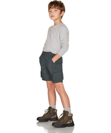 CQR Kids Youth Pull on Cargo Shorts - Outdoor Hiking Shorts - Driflex Charcoal Large - Buy Online on GoSupps.com