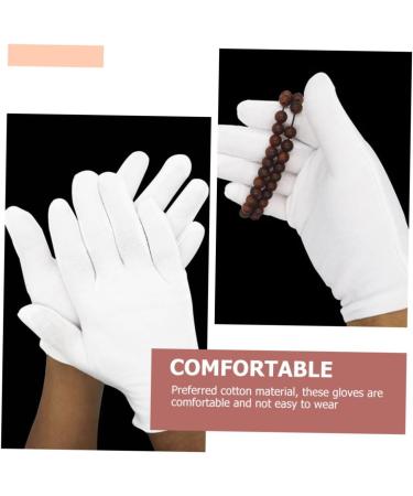 Beatifufu 16 Pairs White Cotton Gloves Jewelry Utility Work Gloves Cotton Gloves for Ladies Mittens Silver Polishing Gloves Mens Work Gloves Black Labor Protection Cotton Wen Wan Miss - Buy Online on GoSupps.com