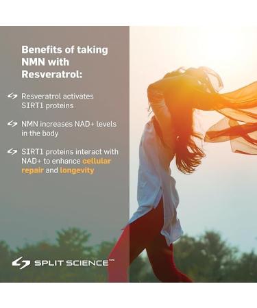 MAXIMUM EFFECTIVENESS Split Science Resveratrol + NMN Bundle | 500mg Resveratrol and 500mg NMN | Enhanced Longevity with improved Cellular Function Metabolism | 120 Easy-to-swallow Capsules | Vegan Non-GMO - Buy Online on GoSupps.com