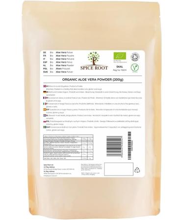 Certified Organic Aloe Vera Powder 200g - Premium Quality for Skin and Hair - Buy Online on GoSupps.com