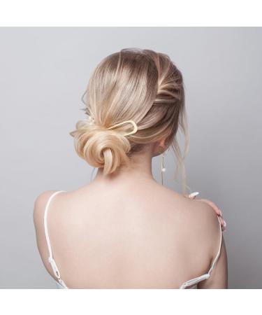 Bekecidi 4 Pieces Classic French Hair Pins Metal U Shaped Hair Pin Hair Fork Elegant Hair Clips Sticks Prong Chignon Pins for Buns Women Girls DIY Hairstyle Accessories (Gold Silver) - Buy Online on GoSupps.com