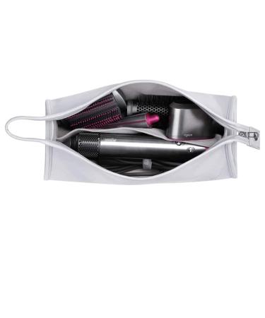 Dy Travel Bag for Dyson Airwrap Styler Complete LongSupersonic Hairdryer & Accessories Organizer PU Leather Waterproof Silver silver
