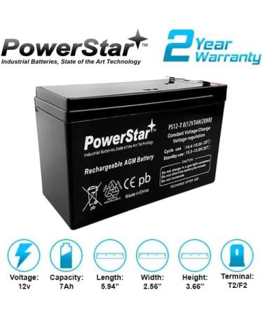 PowerStar 12V 7Ah Replacement Battery | SEC1075 Compatible | International Shipping Available - Buy Online on GoSupps.com