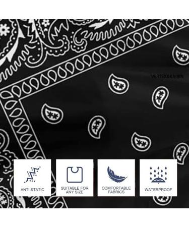 VERTEX&KAIBIN Black Paisley Barber Cape for Men - Professional Cool Design | Premium Barber Supply - Buy Online on GoSupps.com