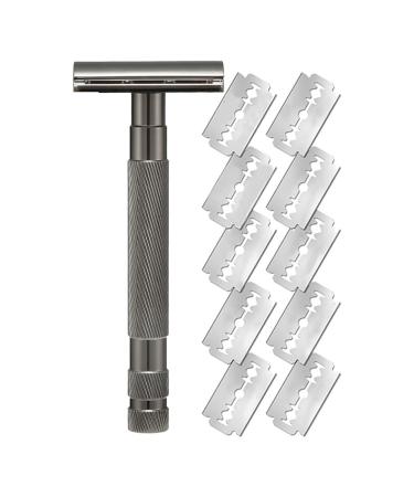 Lckiioy Durable Replaceable Reusable Safety Razors with Double-Sided Stainless Steel Blade B