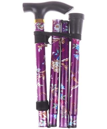 SilteD Walking Stick Trekking Poles Walking Stick Adjustable Travel Five-Section Patterned Non Slip Crutch Cane Folding Walking Stick Sturdy Printed Outdoor Sport Hik