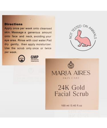 Maria Aires 24K Gold Facial Scrub - Refreshing Exfoliant for All Skin Types | Anti-Aging Vitamin E Cruelty-Free Skincare - Buy Online on GoSupps.com