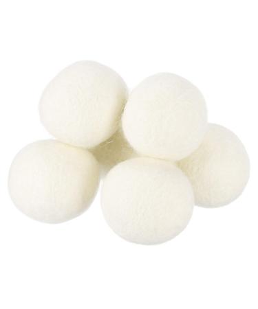 sourcing map 6 Pcs Wool Dryer Balls 1.6 Inches Wool Laundry Dryer Balls for Reducing Clothing Static and Wrinkles White 1.6" White
