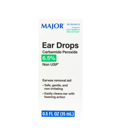 Major Pharmaceuticals 255984 Otic Ear Drop Compare to Debrox 15 mL Volume Boxed