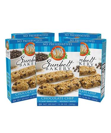 Sunbelt Bakery Chocolate Chip Chewy Granola Bars, 5 Boxes, 50 Individually Wrapped Bars Chocolate Chip 10 Count (Pack of 5)