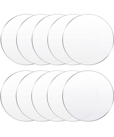 10 Pieces 6 Inch Clear Acrylic Circle Sheet Acrylic Round Disc Acrylic Circle Blank Plastic Disc for Cake Holders Coasters Picture Frame Painting Art Project DIY Crafts Protection for Furniture 6 Inches