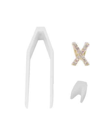 Verdant touch tooth bandage jewelry plated metal English letter x for party golden hip-hop fashionable jewelry for Halloween