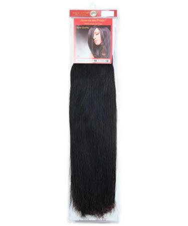 Yaki Silky Weave Barely Black (1B) 16" Human Hair Extensions