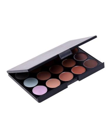 BOOLAVARD 15 Color Concealer Palette - Professional Camouflage & Contour Makeup with Oval Brush | Best Eye & Face Cream for Flawless Skin - Buy Online on GoSupps.com