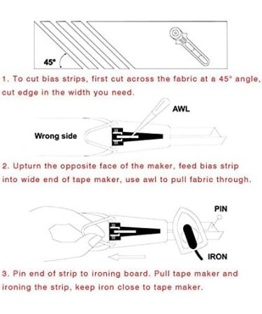Bias Tape Maker Tool Set with 4 Sizes - 6mm, 12mm, 18mm, 25mm - Includes Tape Binding Presser Foot for Patchwork - Buy Online on GoSupps.com