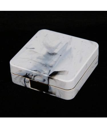 Portable Marble Surface Mirror Square Contact Lens Case - Gold | International Shipping Available - Buy Online on GoSupps.com