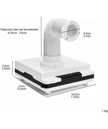 Nail Dust Collector Desktop Multifunctional Suction Fan for Acrylic Nails Nail Polishing and Salon with LED Light Low Noise 60w with Extension Tube for Acrylic Gel Nail Polishing - Buy Online on GoSupps.com
