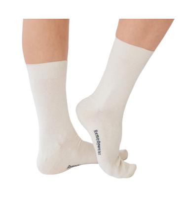 Remedywear Soft Moisturizing Eczema Socks for Adults Inflammation Relief with Tencel and Zinc (White Small) Small White