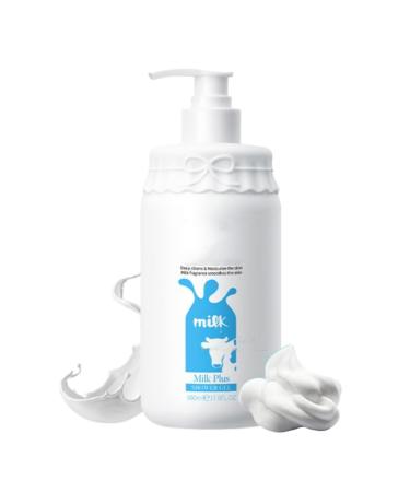 Milk Body Wash Body Shower 500ml/16.91oz Gentle Silk Soft Foaming Milk Bath Moisturizing Body Cleanser for All Skin Natural Creamy Body Wash & Cleanser Soap Mostiurizing PH Balancing