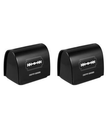 Minkissy razor disposal case Hombres 2 razor slice bank disposal case Razen Disposal container Razor Disposal case for razor plane Rasieradoras Para of Safety 6.5x6cmx2Pcs black x 2 pieces
