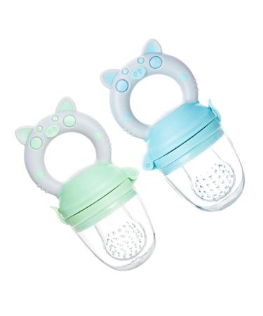 Buy 2-Pack Baby Food Dispenser Pacifiers - Soft Silicone Exercise Coordination Comfortable Handle Dust Protection - Ideal for 4 Months+ - Available in Two Colors - Buy Online on GoSupps.com