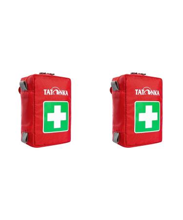 Tatonka First Aid XS - first aid bag (without content) with a divided main compartment and belt loop - for filling yourself - dimensions: 10 x 7 x 4 cm Red XS (10 x 7 x 4 cm) (pack with 2)
