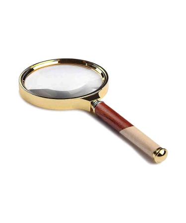 Spacmirrors Magnifying Glass Hd Lens Identification Cylinder Identification Watches DIY Crafts Carving 6X Handheld Magnifying Glass Wood Handle for Scale Measurement Magnifier