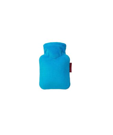 Hugo Frosch mini hot water bottle 0.2 l with velour cover water blue