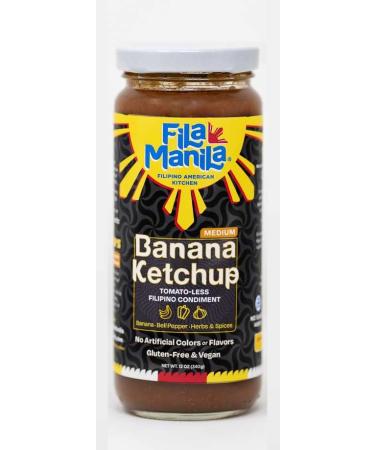 Fila Manila Banana Ketchup – Filipino Sauce & Condiment – 12 oz jar, Mild, Vegan, No MSG, No Sugar Added, Gluten Free, Dairy Free, Made in the USA