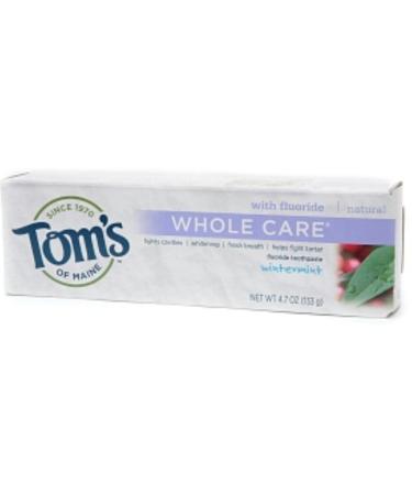 Tom's of Maine Whole Care with Fluoride Natural Toothpaste Wintermint 4.7 oz (Pack of 7) Wintermint 4.7 Ounce (Pack of 7)