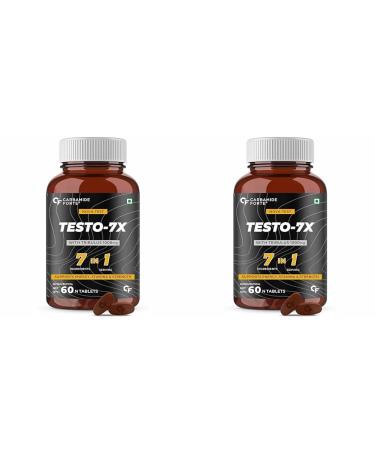 Carba.mide F.o.rte Testosterone Supplement for Men with Tribulus 1000mg Ashwagandha L-Citrulline & Kaunch Beej 60 Veg Tablets (Pack of 2)