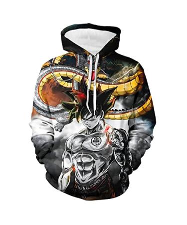 rnxzbia Aldult Pullover Hoodie for Mens Womens, 3D Printed Black Long Sleeve Hooded Sweatshirt Black X-Large