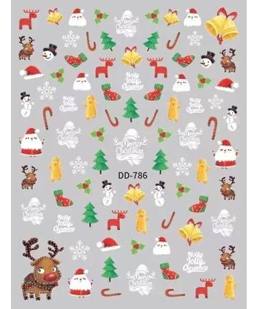 9 Sheets Christmas Nail Art Stickers Decals Self-Adhesive Kids Cute White Snowman Snowflakes Winter Snowbell Reindeer Nail Supplies Nail Art Design Decoration Accessories - Buy Online on GoSupps.com