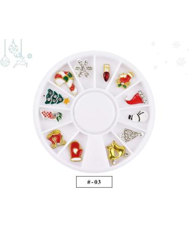 12 Shapes 3D Metal Christmas Nail Art Decoration Slice Alloy Jewelry Glitter Rhinestones Nail Stickers Decal Foil Wheel DIY Tools Manicure (03) - Buy Online on GoSupps.com